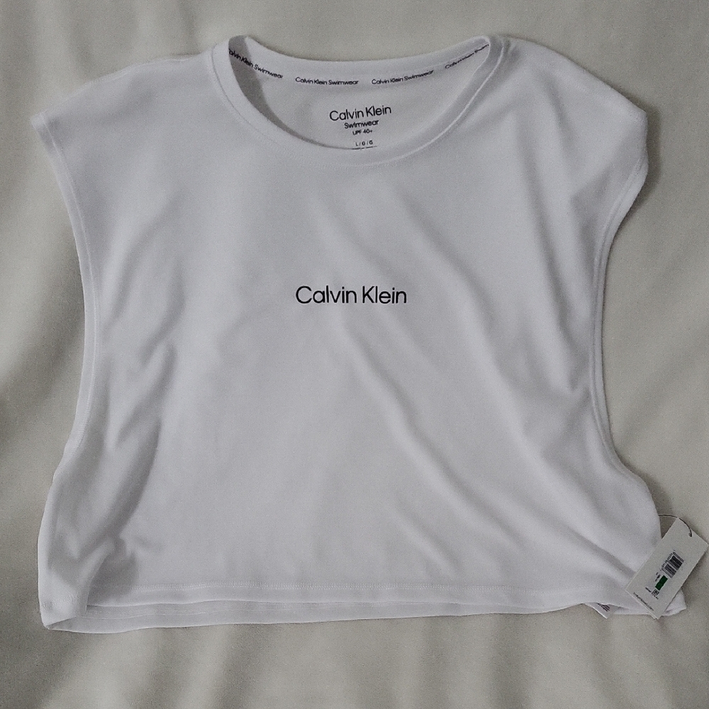 Calvin Klein Men's White Muscle Tee - Picture 2 of 7